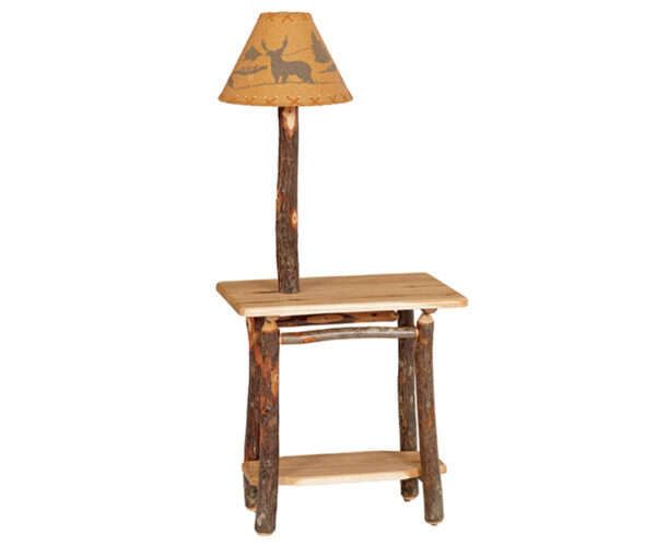 Rectangular End Table with Lamp
